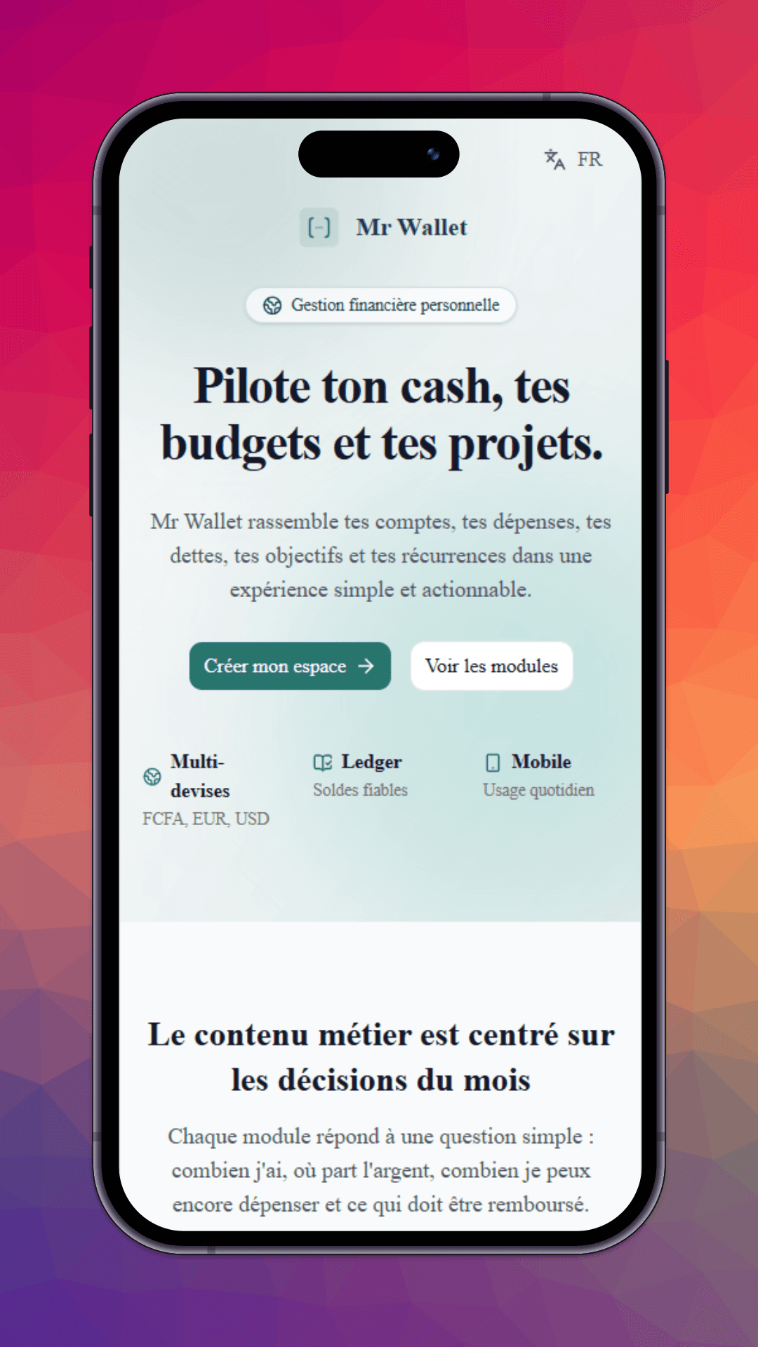 Capture d'écran de l'application Mr Wallet 1